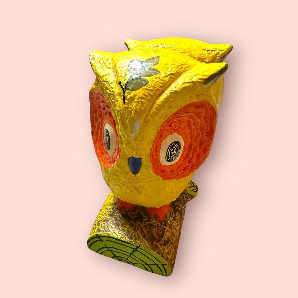 Whimsical Yellow and Orange Owl Bookends Decor Accents - Picture 4 of 12